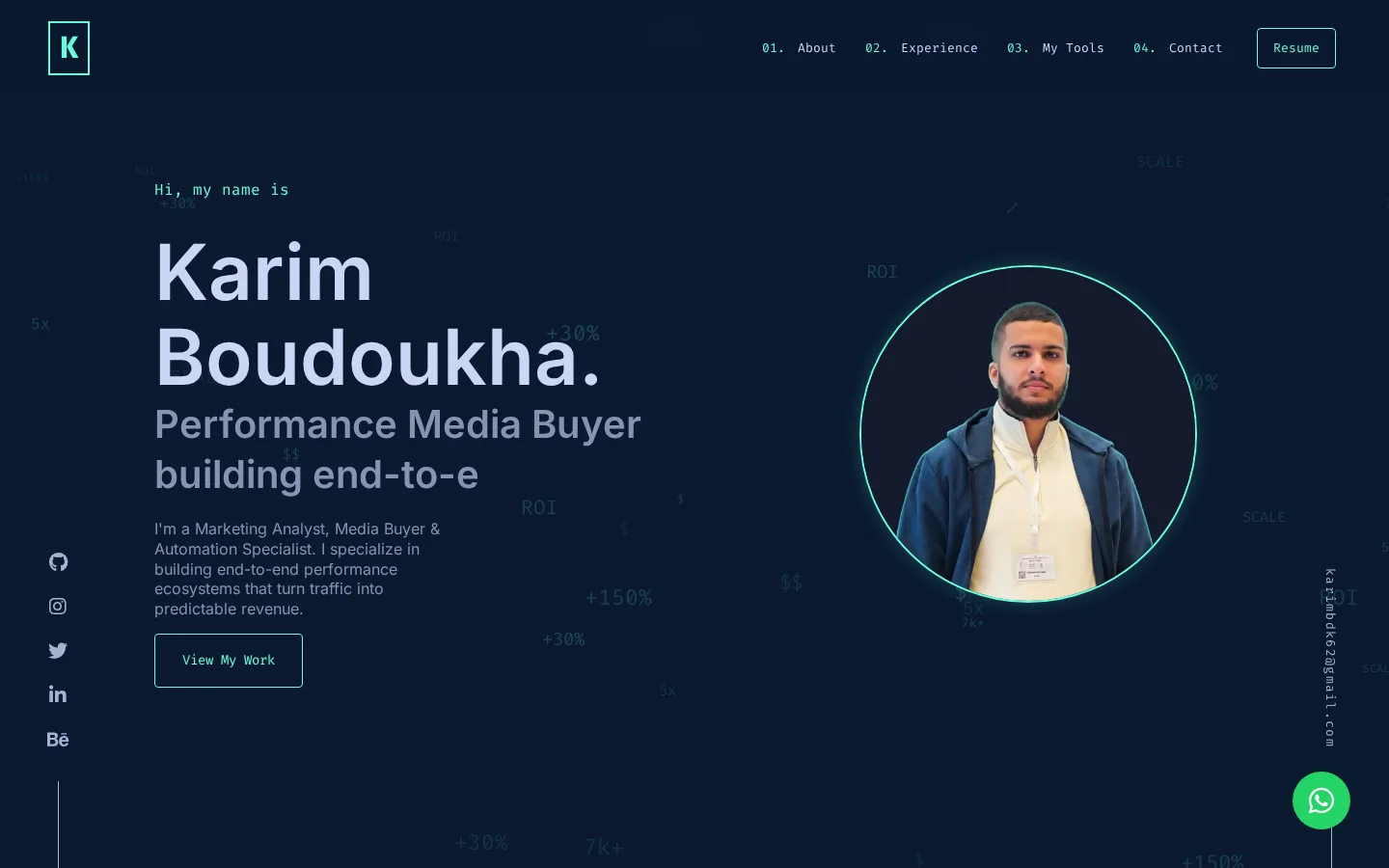 Karim Boudoukha — comedy player and graphic designer website