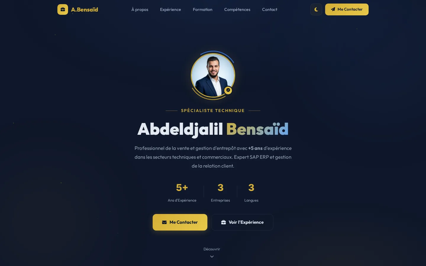 Abdeldjalil Bensaïd — technical and commercial specialist website